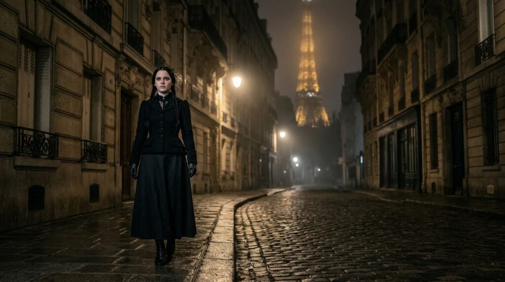 Wednesday Addams in Paris in Wednesday Season 3